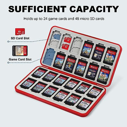FYY Nintendo Switch Game Case Holder for Switch 2 Cartridge, Red White Check - color: D-Checkered Red White M