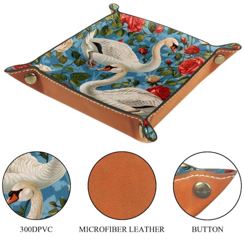 Swans Rose Flower Dice Tray Dice Rolling Tray Folding Dice Holder for Dice Games, Like RPG, DND and Other Table Games - color: Multi 19