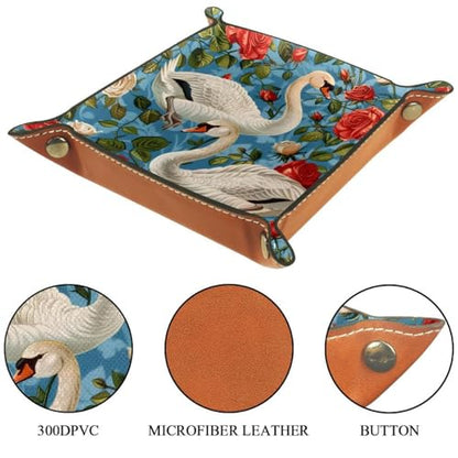Swans Rose Flower Dice Tray Dice Rolling Tray Folding Dice Holder for Dice Games, Like RPG, DND and Other Table Games - color: Multi 19
