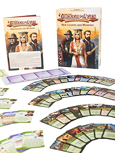 CGE Through The Ages: New Leaders and Wonders Board Game Expansion | Add new leaders, wonders, and military cards to change the flow of history and build even greater civilizations!