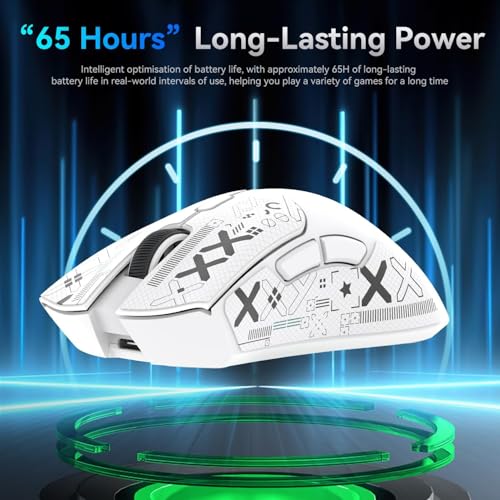 ATTACK SHARK X68HE 60% Wired RT 8K Keyboard+Wireless R1 Mouse-White Contour | Adjustable Actuation,Hall Effect Mechanical Magnetic Switch,Coiled Cable,USB C/2.4Ghz/BT Ultralight 18K DPI Mice for PC Gamer - color: White Contour, size: Keyboard Mouse