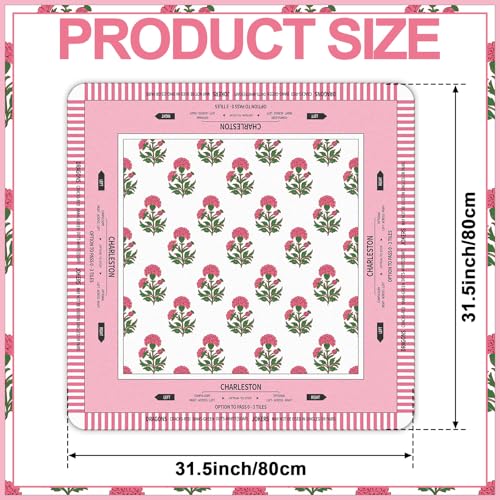 Tegeme Pink Chinoiserie Mahjong Mat 31.5x31.5 Inch American Mahjong Mat | Non Slip Noise Reduction Mah Jong Rug with Rules Portable Gaming Rug for Poker Tiles Dominoes - size: 31.5" X 31.5", style: Pink Rose