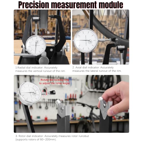 Bicycle Wheel Truing Stand with Precision Dial Indicators Bike Alignment Frame