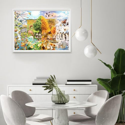 Jigsaw Puzzles for Adults 1000 Pieces, Seasons | Nature Seasons Collection with Spring Autumn Leaves Snow, Challenging Art Puzzle, 20x27 Inches - color: Four Seasons