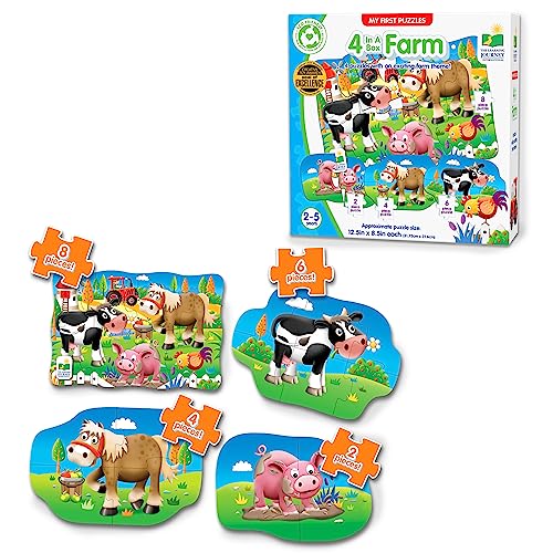 The Learning Journey: My First Puzzle Sets 4-In-A-Box Farm – Farm-Themed Puzzle Sets - Educational Toddler Toys & Activities for Children Ages 2-5 - style: Farm