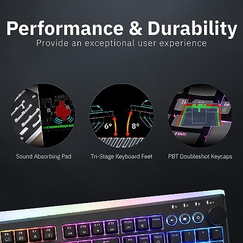 iRocks K71R Wireless RGB Mechanical Gaming Keyboard, Switches Brown,PBT 107 Keys NKRO,RGB Backlit,Pro Keyboard for Gaming and Work,Dual Interface Wireless & Wired, Windows Laptop PC Mac,Black - color: Black