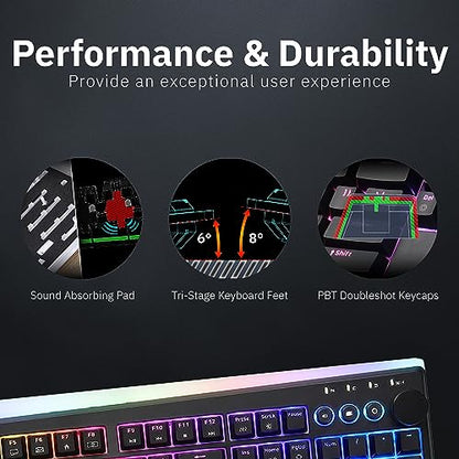 iRocks K71R Wireless RGB Mechanical Gaming Keyboard, Switches Brown,PBT 107 Keys NKRO,RGB Backlit,Pro Keyboard for Gaming and Work,Dual Interface Wireless & Wired, Windows Laptop PC Mac,Black - color: Black