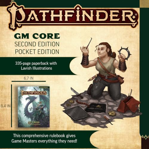 Pathfinder GM Core Pocket Edition - Tabletop RPG Rulebook | 6.7" x 8.4" Softcover | Second Edition Remaster | Ages 16+ | 336 Pages
