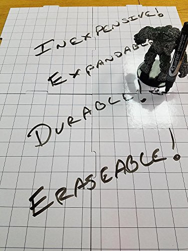 4 Pack Gaming Paper Wet/Dry Erase Tiles 1" Grid