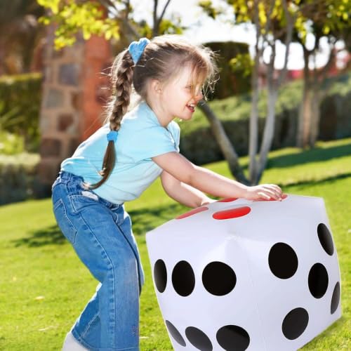 13" Jumbo Inflatable Dice, 2pack Outdoor Fun Giant Inflatable Dice Set and 12mm 10pcs Dice for Indoor and Outdoor Broad Game, Ludo and Pool Party | Includes 12mm 10pcs Dice, Indoor and Outdoor, Broad Game, Ludo and Pool Party