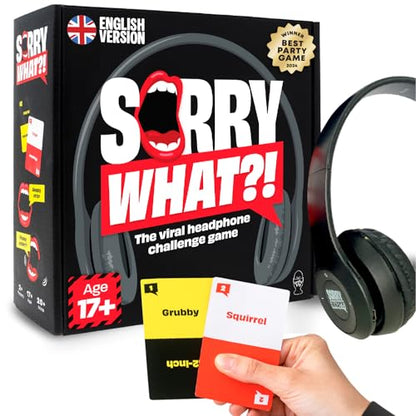 Lucky Egg Sorry What - Award Winning Lip Reading Friends Party Game Based On The Headphone Challenge TikTok Trend - 2+ Players 40,000 Funny Word Phrase Combinations Card Game for Friends - style: Adult Edition (Age 17+)