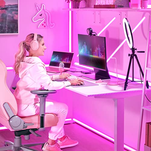 Razer Base Station V2 Chroma Headphone Headset Stand Holder, Pink | Chroma RGB Lighting, Taller Stand & Anti-slip Ledge, USB Charging Ports, 3.5mm Audio Jack, Anti-Slip Rubber Base - color: Quartz Pink, style: V2