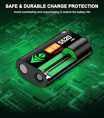 Controller Rechargeable Battery Pack - 2X5520mWH Xbox Battery Pack for Xbox One/Series X/S,Xbox One S/X/Elite, Xbox Controller Battery Pack with 4 Battery Covers,Without Base - color: Not Specified - Batteries Only