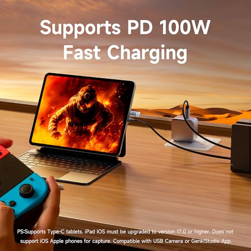 1080P 60fps Video Capture Card with 100W PD 6FT Cable | USB-A/C dual connectors for low-latency live streaming & gaming on Meta Quest 3, Switch, PS5 - size: HDMI USB 3.0 60Hz