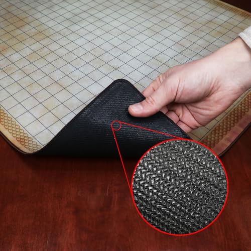 ENHANCE Deluxe RPG Grid Mat - DND Map (24x36in) with Premium Rubber, Non-Slip Grip, No Creasing - Dry Erase DND Mat Set for Masters and Starters, Erasable Parchment with Travel Pouch, Marker Set