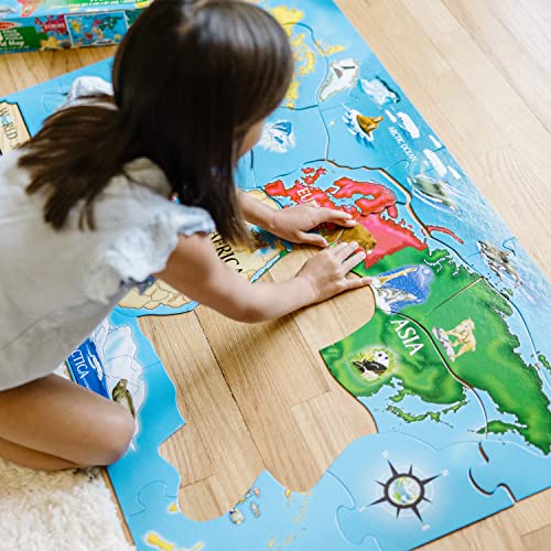 Melissa & Doug World Map Jumbo Jigsaw Floor Puzzle (33 pcs, 2 x 3 feet) - size: 1 Count