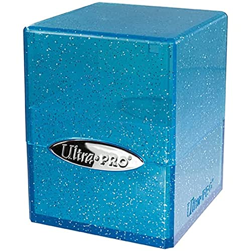 Ultra Pro - Frosted Cube Storage Box for Over 100 Trading Cards (Glitter Blue) - Protect your playing cards, sports cards or trading cards in a stylish glitter box - color: Blue Glitter