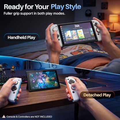 TNP JoyCon Cover for Nintendo Switch 2, Silicone Controller Case, White | 2-Piece Anti-Slip Skin Set for Left and Right Joy-Con 2 Controllers with Matching Thumb Grip Caps; Controllers Not Included - color: White