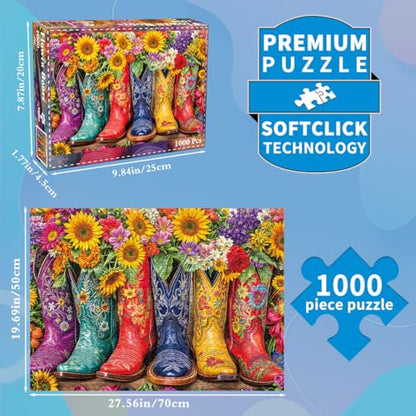 Jigsaw Puzzles for Adults 1000 Piece Puzzle for Adults 1000 Pieces Puzzle 1000 Pieces-Flower Boots - color: Flower Boots