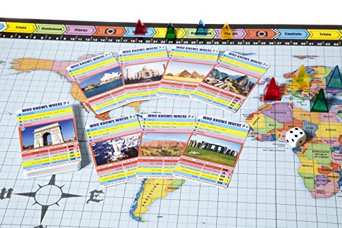 Who Knows Where? - The Location Guessing Educational Family Board Game Where You Guess Famous Geography Locations on a map of The World.