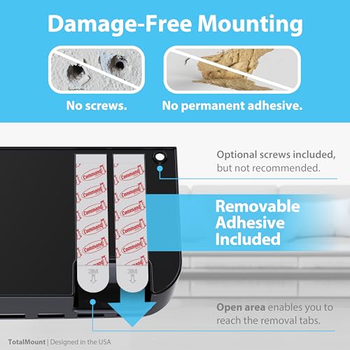 TotalMount Drop-Free Remote Holder – Removable Adhesive Strips – Pro Black | Designed in the USA – Simply Put the Remotes In – No Tricky Magnet Alignment Needed (Holds 5 or 6 Remote Controls) - color: For 5 Or 6 Remotes – Premium Black