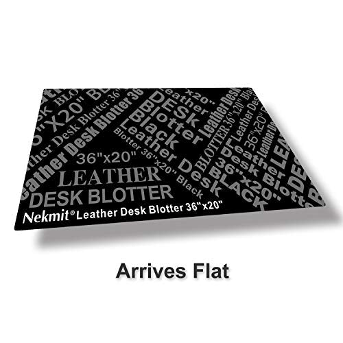 Nekmit Leather Desk Blotter Pad 36 x 20 Inches, Flat, Non-Slip, Waterproof, Black - color: Black, size: 36" x 20"