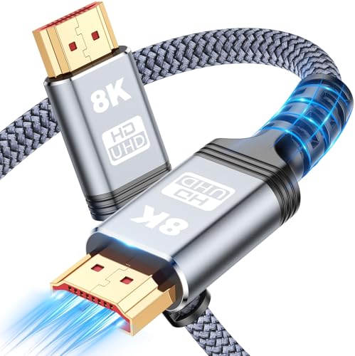 8K 10K 4K HDMI Cable 48Gbps 5FT/1.5M, Certified Ultra High Speed HDMI Cable Braided Cord-4K@120Hz 8K@60Hz, DTS:X, HDCP 2.2 & 2.3, HDR 10 Compatible with Roku TV/PS5/HDTV/Blu-ray - size: 5 Feet