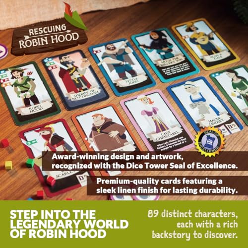 Rescuing Robin Hood – Cooperative Deck-Building Card & Strategy Tabletop Board Game | 1-5 Players | Ages 10+ | Medieval Fantasy Adventure | Kids, Teens, Adults, Family & Friends | Co-Op Fun Game Night