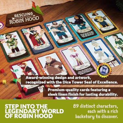 Rescuing Robin Hood – Cooperative Deck-Building Card & Strategy Tabletop Board Game | 1-5 Players | Ages 10+ | Medieval Fantasy Adventure | Kids, Teens, Adults, Family & Friends | Co-Op Fun Game Night