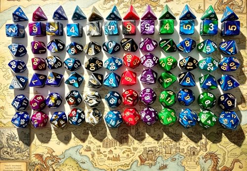 Red Mix Black DND Games Dice Set for Dungeons and Dragons D&D RPG Role Playing Polyhedral Dice 7-Die Set - color: Red & Black Dice