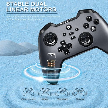 TERIOS T32 Pro Controller for Nintendo Switch/Oled/Lite/PC, Wireless Controller with Hall Effect Joystick/No Drift/NFC/Linear Motor/Turbo