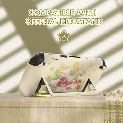 PlayVital Protective Case for Nintendo Switch 2 - Kawaii Dockable Hard Case Shell for Switch 2 with Thumb Grip & Sticker & Button Caps, Anti-Scratch, Shockproof Cover Skin - Creamy Mousie Picnic - color: Creamy Mousie Picnic