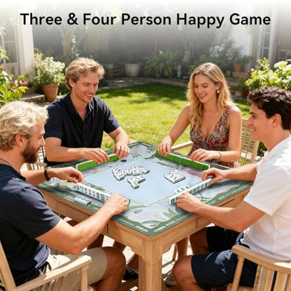 32.4x32.4 Inch Floral Mahjong Mat 3 MM Noise Reduction | Countryside Home Style Non-Slip No Creases with Tropical Plants Carrying Bag for Poker, Card, Board & Tile Games, Dominoes - color: Morandi Green