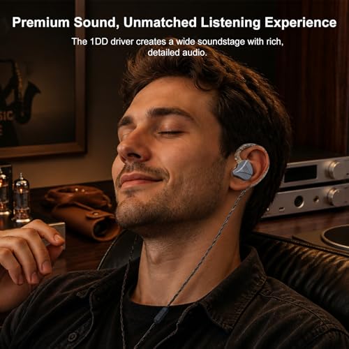 In Ear Monitor Headphones Dual Magnetic Dynamic Driver IEM with Mic, Black | Hybrid Banlance Armature with Dynamic in Ear Headphones IEM Earphones Gaming Earbuds - color: YJS-819-Black