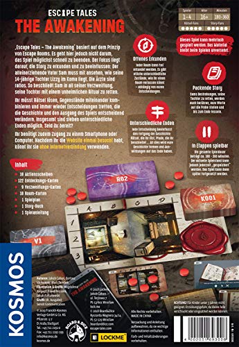 KOSMOS 693008 Escape Tales - The Awakening, Solves The Puzzles, Experience The Story, Escape Room Game, Exciting Board Game from 16 Years, for 1-4 People, Multiple Playable