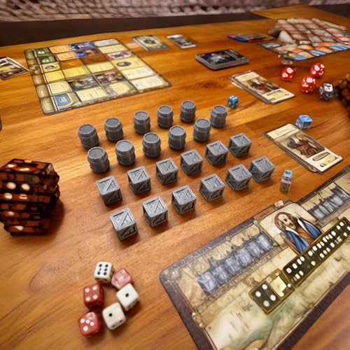 Crates and Barrels DND Terrain Compatible DND Terrain for 25mm Dungeons and Dragons, D&D,40k, RPG, 25mm MiniaturesTabletop RPGs, Wargame Scenery(12PCS Crates+11PCS Barrels)