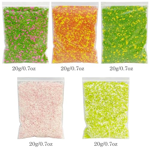 Cayway Tree Powder Model, Mixed Color Simulation Tree Powder, Simulation Flower Modelling Powder, DIY Model Trees Basing Material Kit for Building Model Railway Fairy Garden Diorama Scenery - style: Style B