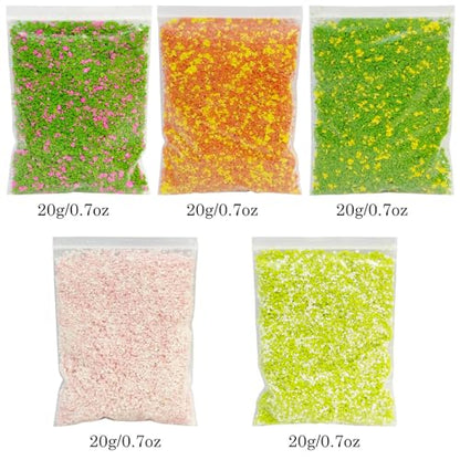 Cayway Tree Powder Model, Mixed Color Simulation Tree Powder, Simulation Flower Modelling Powder, DIY Model Trees Basing Material Kit for Building Model Railway Fairy Garden Diorama Scenery - style: Style B