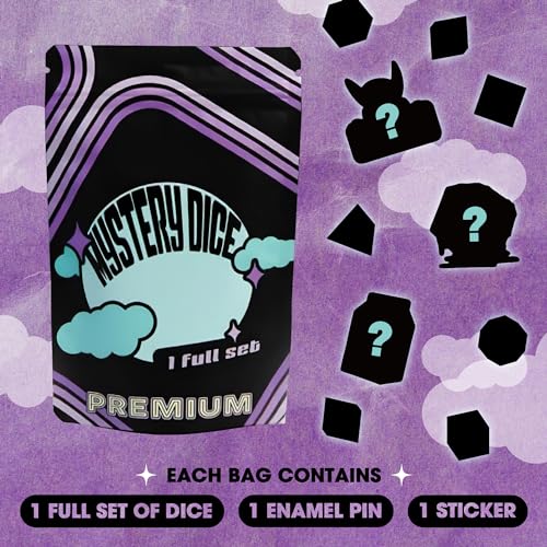 1985 Games Premium Mystery Dice, Set of 7 Polyhedral Dice, DND Dice Set, Premium RPG Dice, Suitable for Role Playing, Table Games (Premium Mystery Pack of 1) - color: Premium Mystery Dice, size: Pack of 1