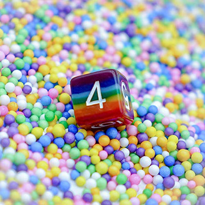 Cusdie 7-Die Rainbow Dice Polyhedral DND Dice Set for Role Playing Game (Rainbow-Opaque) - color: Rainbow-opaque