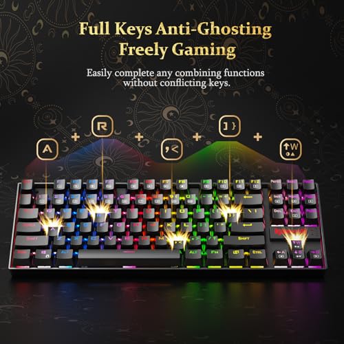 Redragon K552 Mechanical Gaming Keyboard, 87-Key Compact, LED Gaming Keyboard with Red Switches, Anti-Ghosting, Metal Frame for PC Gaming & Typing, Beginner-Friendly (Black) - color: Black