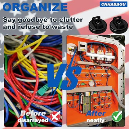 Magnet Zip Tie Mount Magnetic Zip Ties Mount 25LBS Strong Multipurpose Wire Cable Holder Mount Wire Clips Management for Home Office Marine Electrical Wiring (Black, 12 Piece) - size: 12 Piece