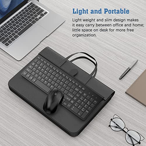 Rechargeable Wireless Keyboard and Mouse Combo- J JOYACCESS 2.4G Compact Quiet Slim Wireless Keyboard Mouse Combo for Laptop,PC,Desktop,Computer,Windows- Black - color: Black