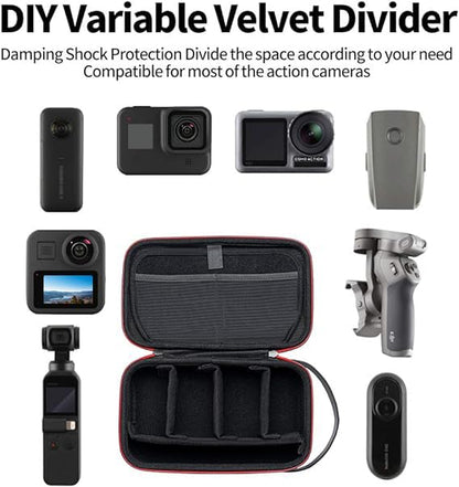 TELESIN Hard Carry Case Waterproof Carrying Bag for Go Pro Mission 1 PRO Hero 13 12 11 10 9 DJI Osmo Action 6/5 Pro/4/Pocket 4 3/Nano Insta360 X5/X4/X3 Ace Pro 2 EDC Tech Pouch Camera Accessories - size: Standard