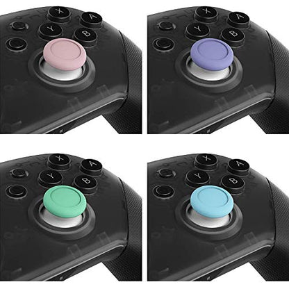 eXtremeRate Replacement 3D Joystick Thumbsticks, Analog Thumb Sticks with Cross Screwdriver for Nintendo Switch Pro Controller - Cherry Blossoms Pink & Mint Green & Heaven Blue & Light Violet - color: Cherry Blossoms Pink