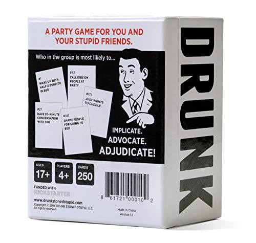 DSS Games Drunk Stoned or Stupid | A Party Game to Call Out Your Friends | 250 Fun Party Prompts Cards for Adults, Game Nights, Gatherings, Conversation Starter | Ages 17 Up | 250 Prompt Cards, 3+ Players, Great for Game Nights, Gatherings, Conversation S