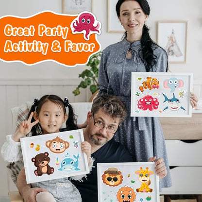 Aowplc 48 Sheets Make-a-Face Animal Stickers Mix and Match for Kids Party Favors Supplies Activities Crafts - style: Mixed Animals