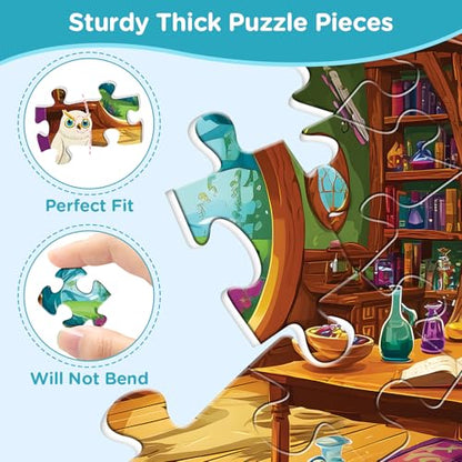 500 Piece Puzzles for Adults,Owl Forest Jigsaw Puzzles 500 Pieces,Magic House Puzzle 500 Pieces Adult Funny Jigsaw Puzzle Premium Cardboard Puzzles Home Decor Birthday Party Gift - style: Magic House