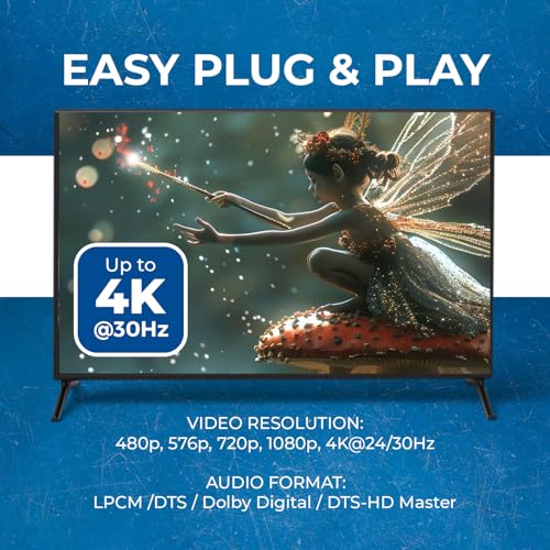 OREI 4K HDMI Splitter 1 in 2 Out - 1X2 HDMI Splitter for Dual Monitors Ultra HD 4K@30Hz with [ 2ft HDMI Cable ], 3D & 1080P Support for Xbox, PS4, Blu-ray, HDT, Will not Extend Display Screen | OREI 4K HDMI Splitter 1 in 2 Out - 1x2 HDMI Splitter for Dual