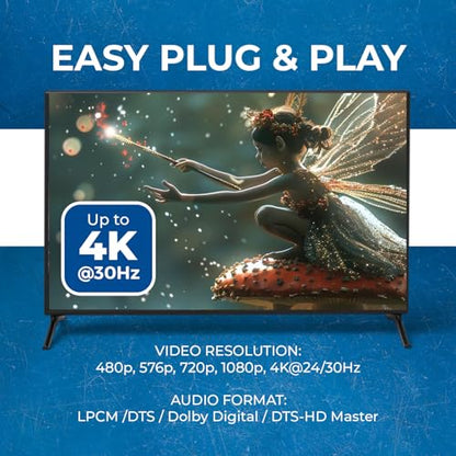 OREI 4K HDMI Splitter 1 in 2 Out - 1X2 HDMI Splitter for Dual Monitors Ultra HD 4K@30Hz with [ 2ft HDMI Cable ], 3D & 1080P Support for Xbox, PS4, Blu-ray, HDT, Will not Extend Display Screen | OREI 4K HDMI Splitter 1 in 2 Out - 1x2 HDMI Splitter for Dual